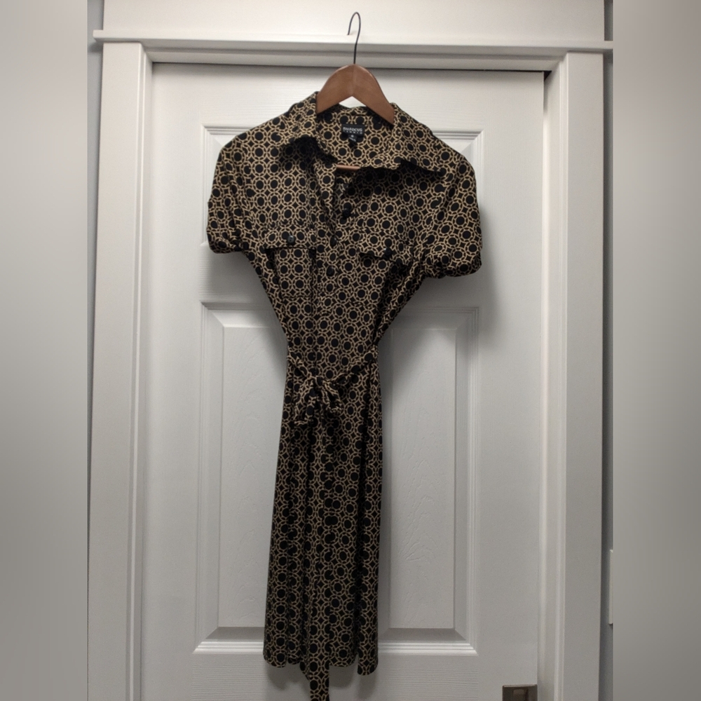 Brown/black short sleeve shirtdress